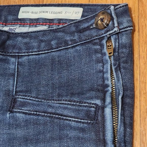 Pilcro and the Letterpress Dark Wash Side Zip High Rise Legging Jeans Size 27 - Picture 8 of 9